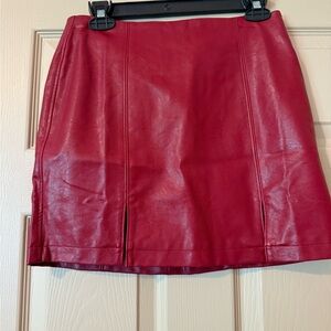 Forever 21 Red Mini Pencil Skirt with Slit